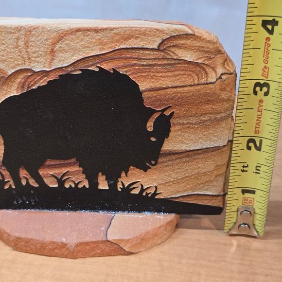 Buffalo painting on Sandstone rock Wayne Tom Native Tribe Natural Tatanka - Picture 8 of 8